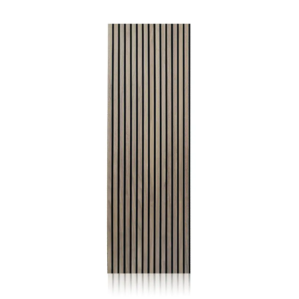 2.4m x 0.6m PVC Wood Cladding Acoustic Wooden Slat Wall Panel with Lights 1