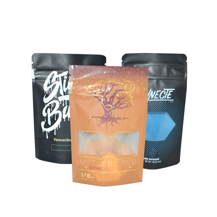 Wholesale Printing Resealable Smell Proof Stand Up Pouch Packaging 3.5g/7g/1oz/1lb Ziplock Bag Custom Printed Mylar Bags 5