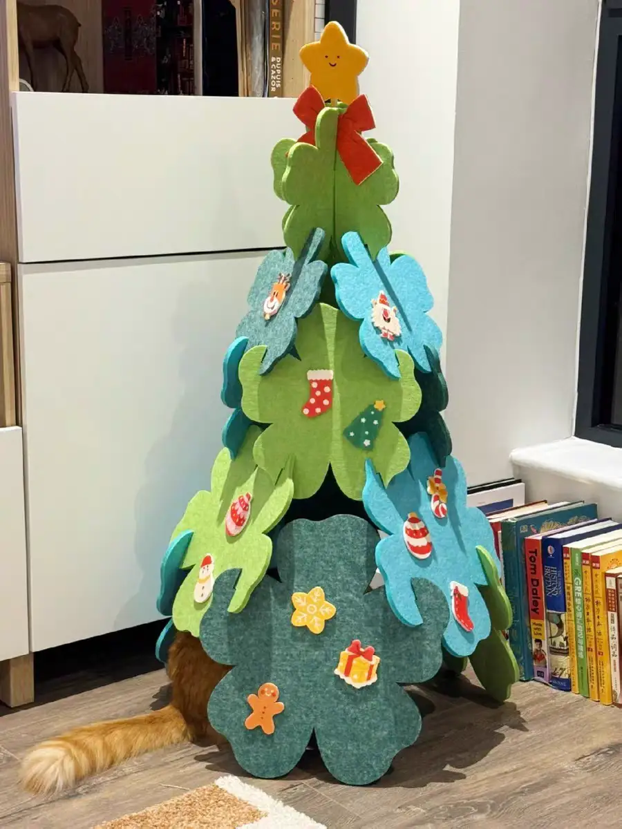 Sapin de Noël en feutrine à faire soi-même (2025) avec décorations murales pour enfants et tout-petits 1