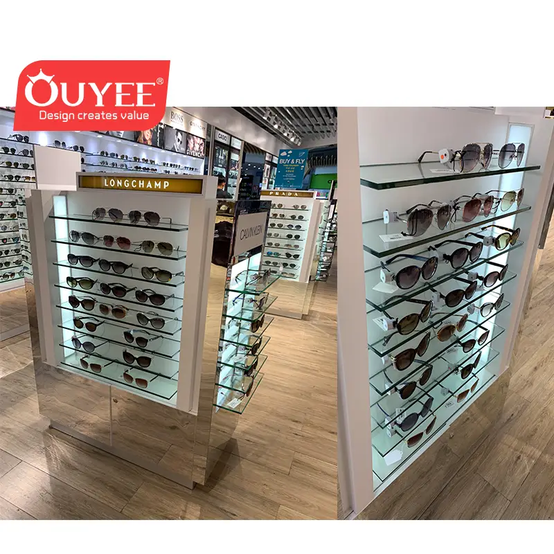Freistehender Sonnenbrillen-Präsentationsständer aus Holz – Vitrine für optische Brillengestelle 1