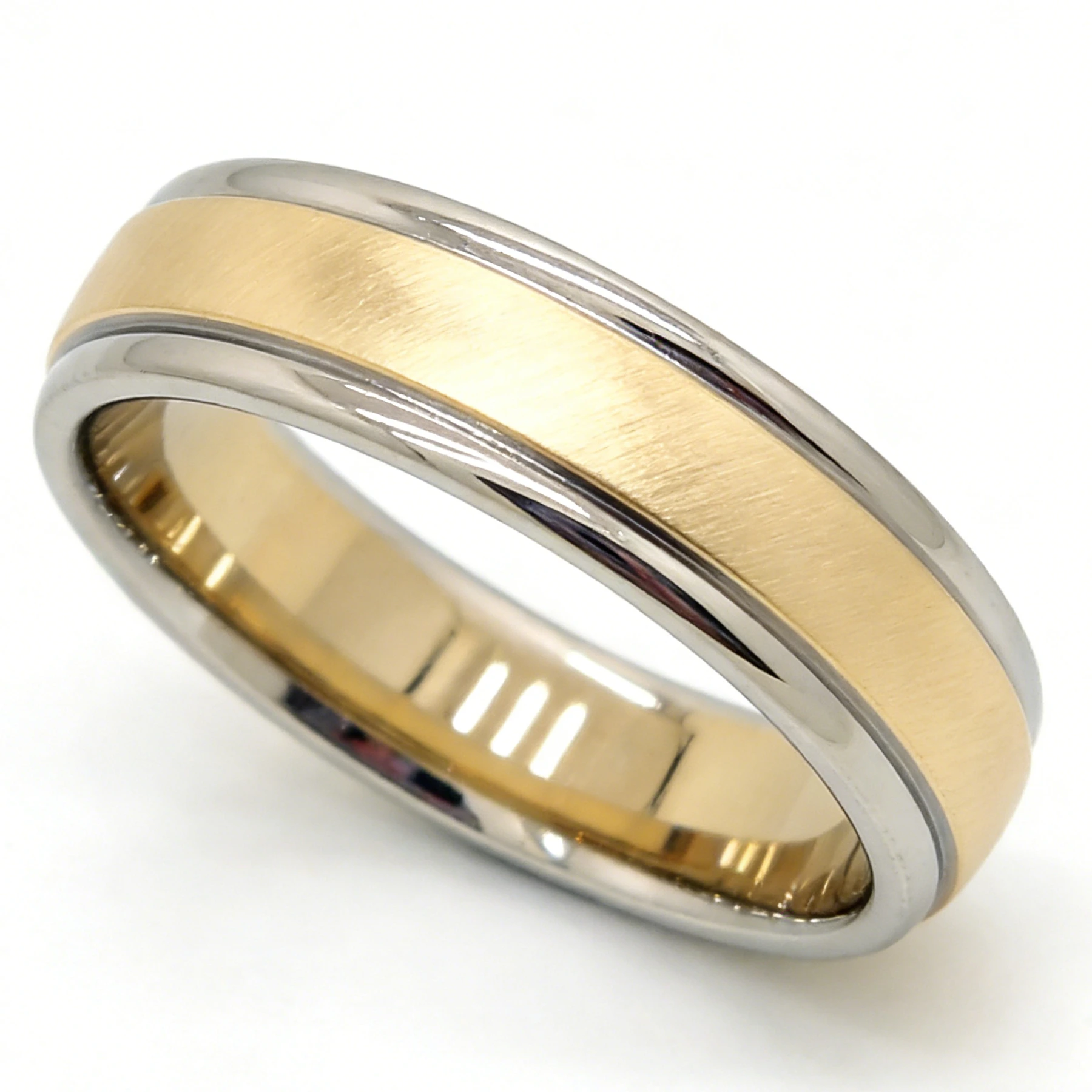 Anello di fidanzamento/matrimonio in oro bianco e giallo 18 carati, gioielli pregiati, anello di fidanzamento in oro vero per coppie. 1