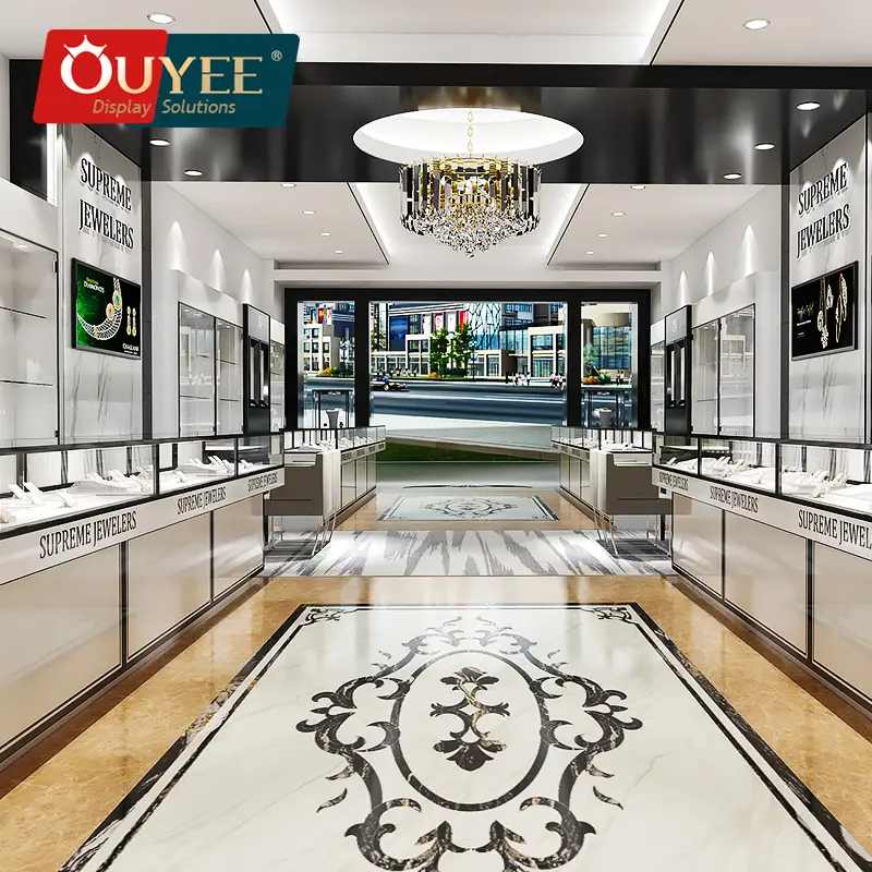 Schmuckvitrine aus Holz und Glas, Ladenmöbel 1