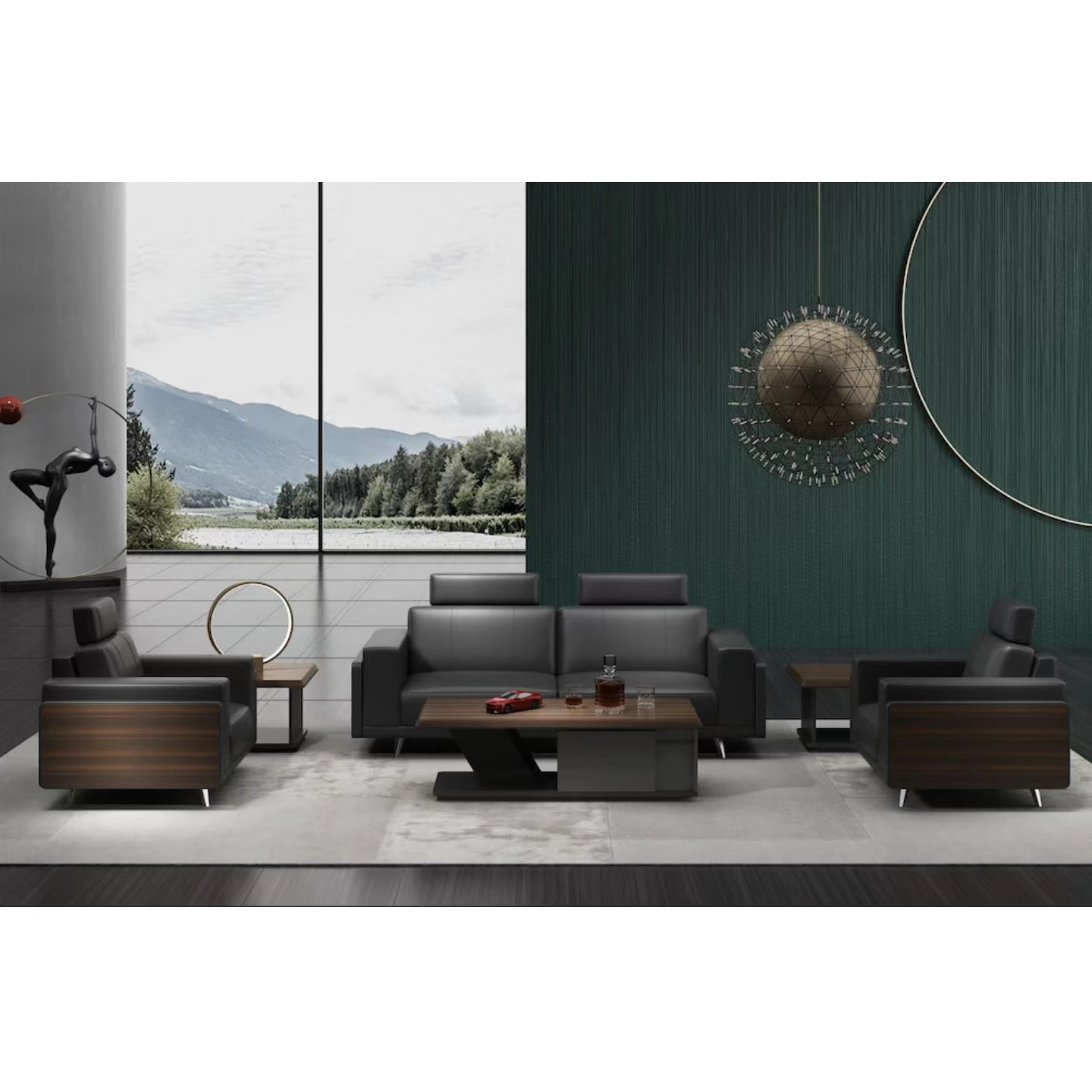 Modern Luxury Business Reception Of Leather Office Couch Set Furniture Simple Modern Furniture Office Sofa 1