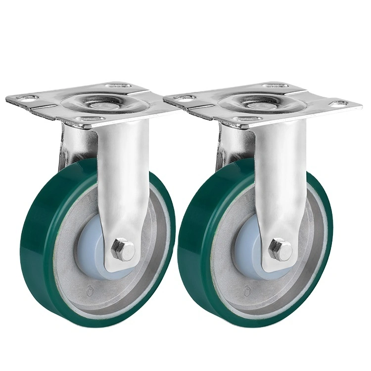 2024 Factory Sale Medium Duty Caster Stainless Steel Core Caster 4/5 Inch 125mm Pu Wheel 1
