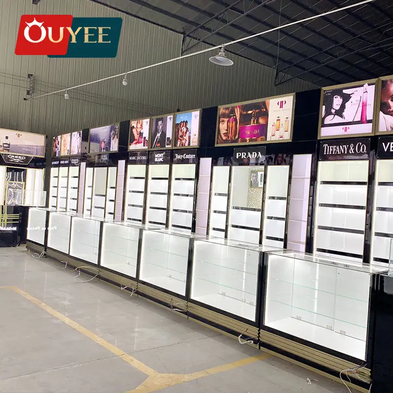 Vetrina per esposizione di profumi, mobile per negozio, vetrina in vetro 1