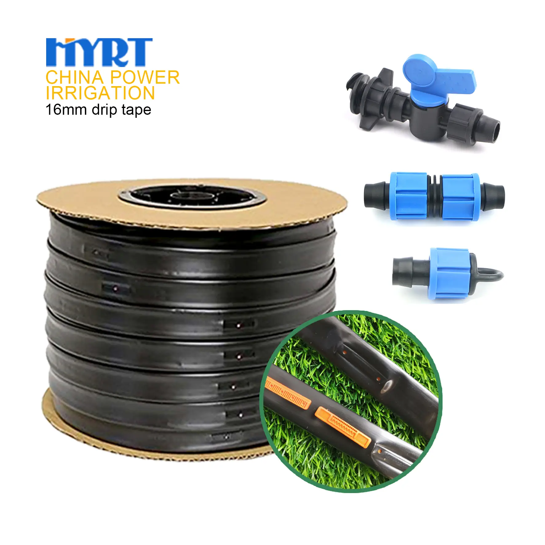HYRT 16英寸塑料滴灌带，带扁平滴头 1