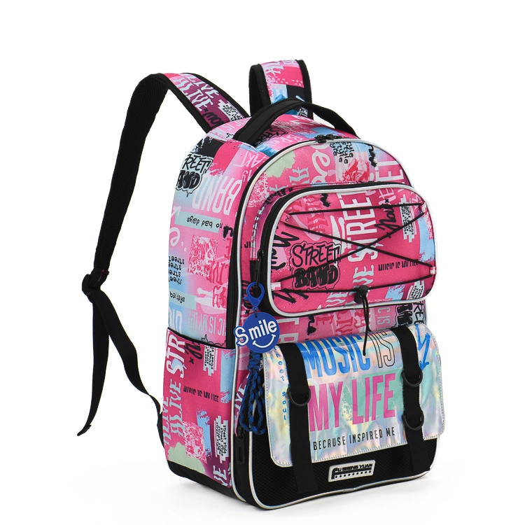 Custom College Student Pink Laptop Backpack For Teenagers High School Bag Outdoor Leisure Travel Bags Fashion Style 1