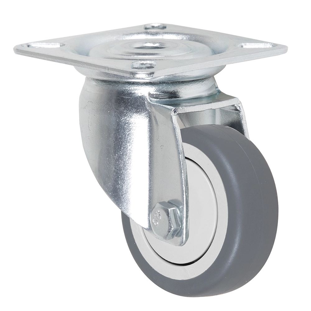 Wholesale Grey Color Themoplastic Rubber Ball 2inch Small Top Plate Swivel Trolley Casters Wheel 1