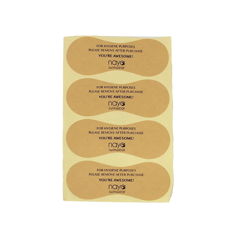 Custom Printed Kraft Paper Stickers Adhesive Hygienic Protection Label for Swimwear Underwear 1