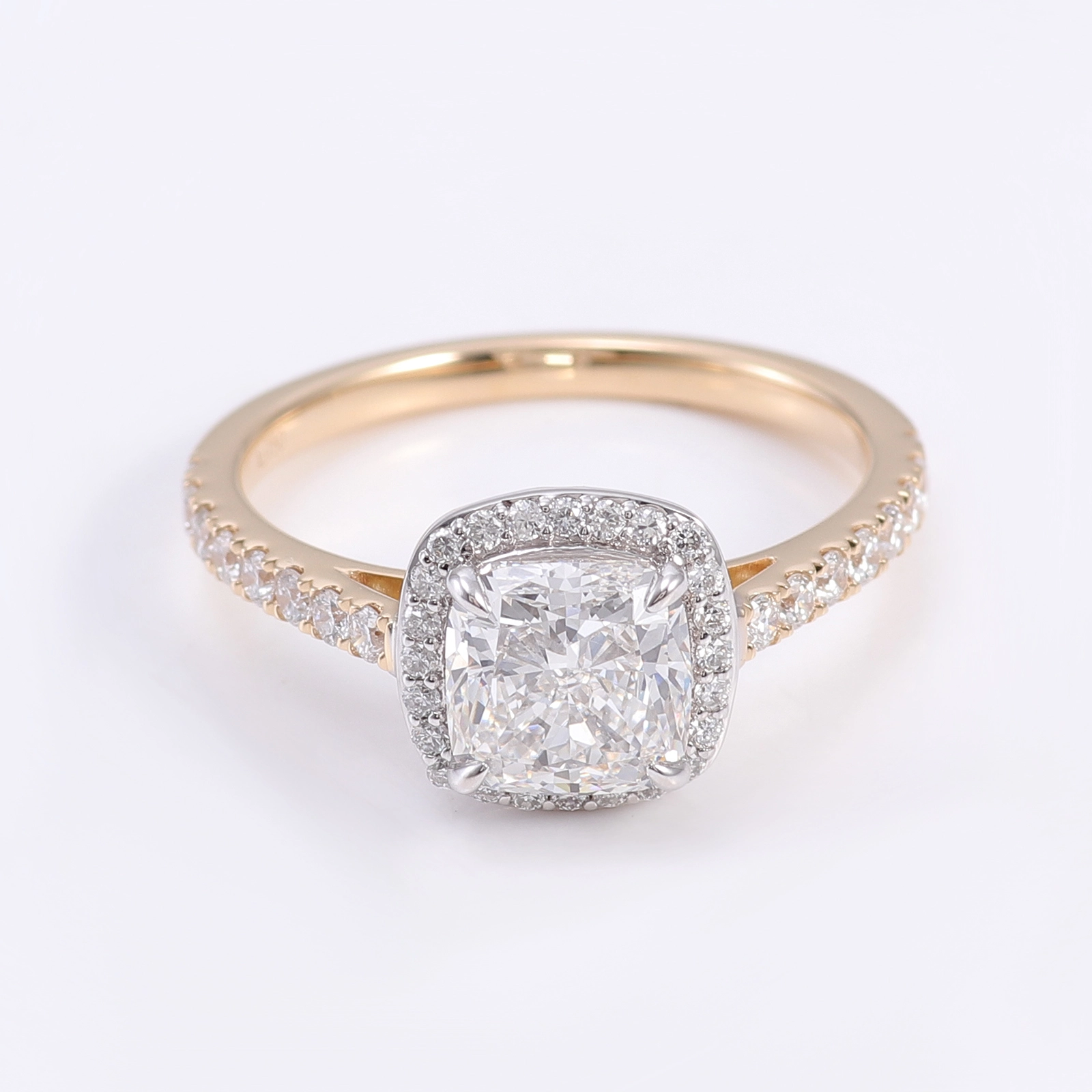 Fine Jewelry Igi Certified 2ct18k Gold Ring Engagement Rings Cushion Cut Halo Lab Grown Diamond For Woman Wedding Ring 1