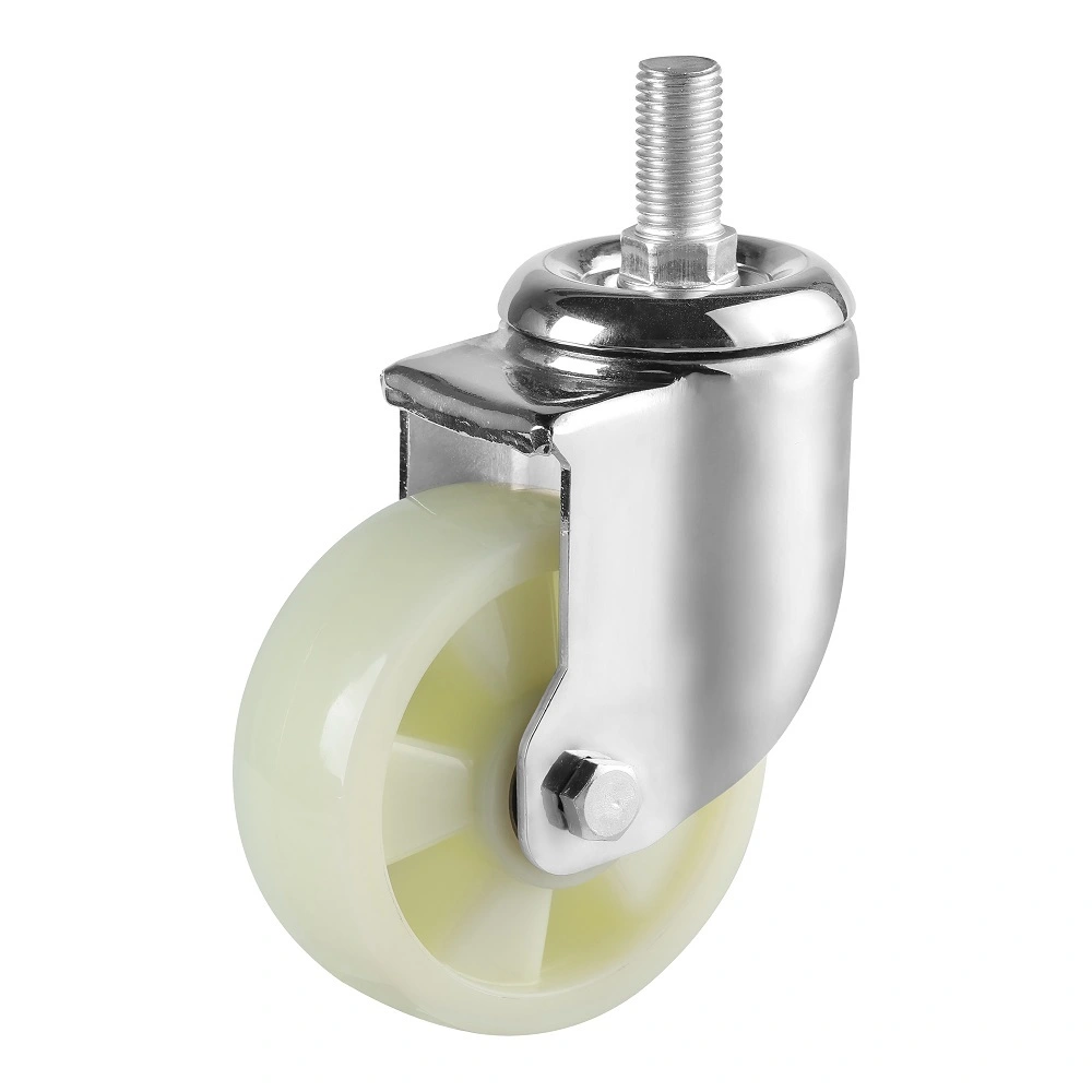 China Medium Heavy Duty White Pp Caster Wheels With Double Ball Bearing 1