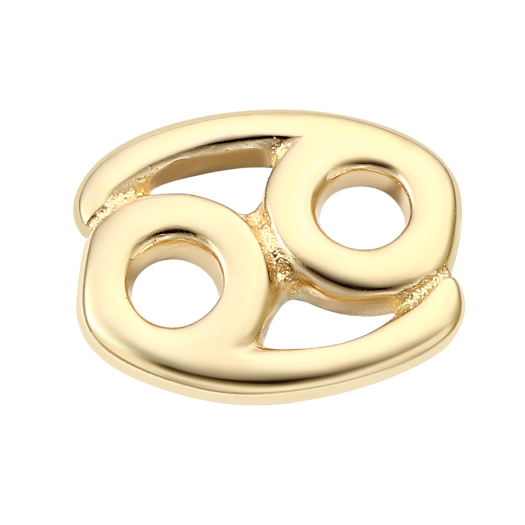 Eternal Metal 14k Solid Gold Zodiac Signs Cancer Earring<000000>labret Jewelry Threadless Push In Ends Tops 5