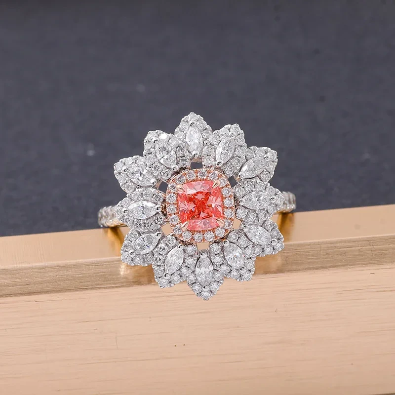 Provence Ring In 18k White Gold Lab-grown Diamond 0.55ct Cushion Ring Wedding Ring Luxury Jewelry 1