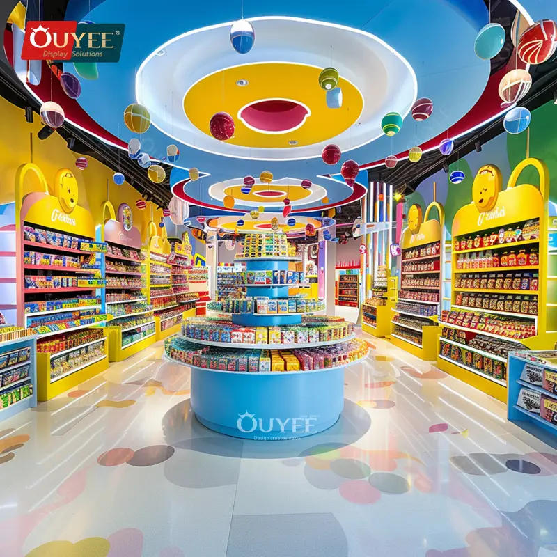 Maßgefertigtes Ladenthekenregal für Süßwarengeschäfte und Snackläden 1