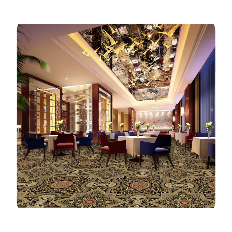 Tappeto in lana e nylon per corridoio di hotel personalizzato, sala per attività nuziali, 1