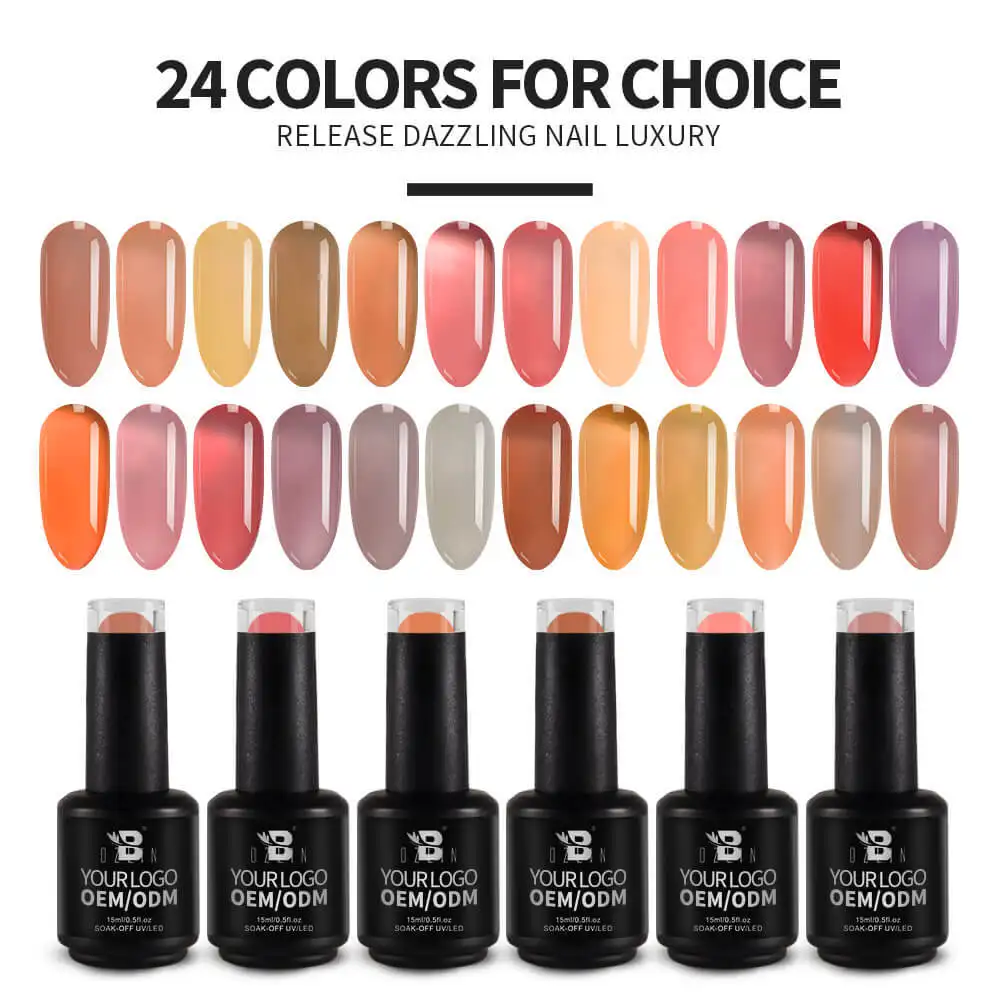 Custom Nude Series 24 Colors Semi-Permanent Soak Off UV LED Gel Nail Polish 1