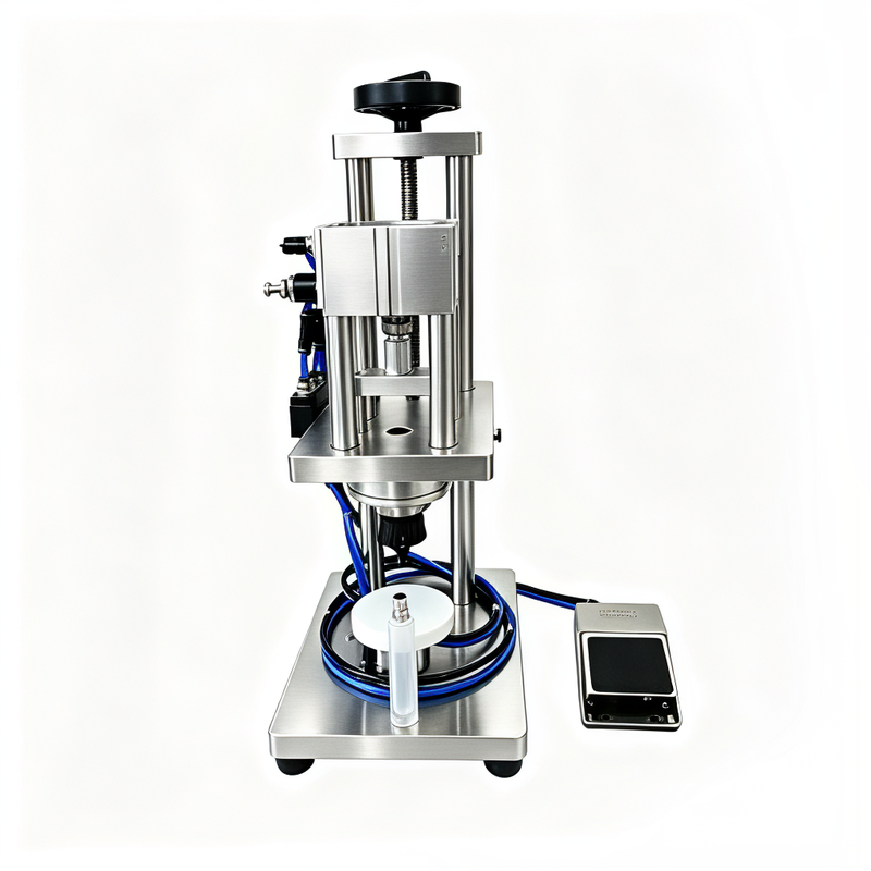 Pneumatische Parfümflaschen-Verschließmaschine, halbautomatische Parfümflaschen-Verschließmaschine, Greifmaschine 1