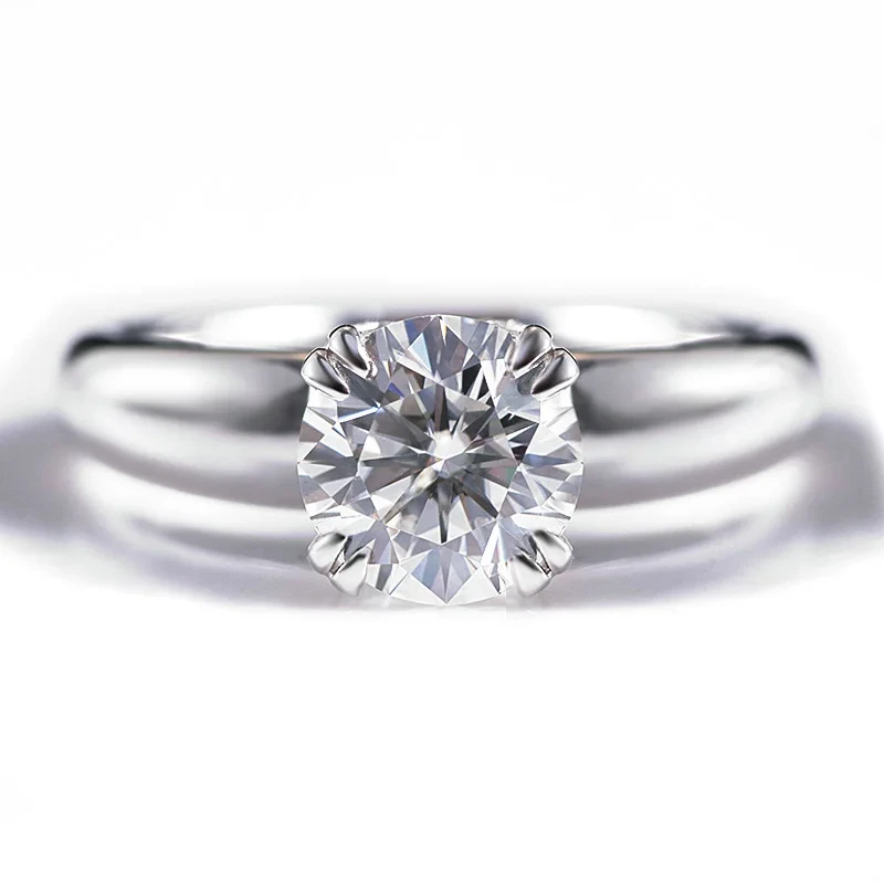 18k 14k 10k Solid Gold Vvs Clarity Solitaire Moissanite Rings For Women Men 1