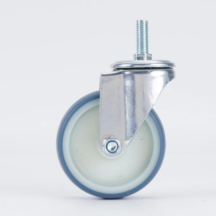 Excellent Price 3inch 4inch 5inch 60-100kg Load Capacity Blue Tpr Industrial Threaded Stem Casters 1