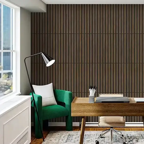 Sound-absorbing MDF and Polyester Veneer Acoustic 3D Wood Slat Panels 1