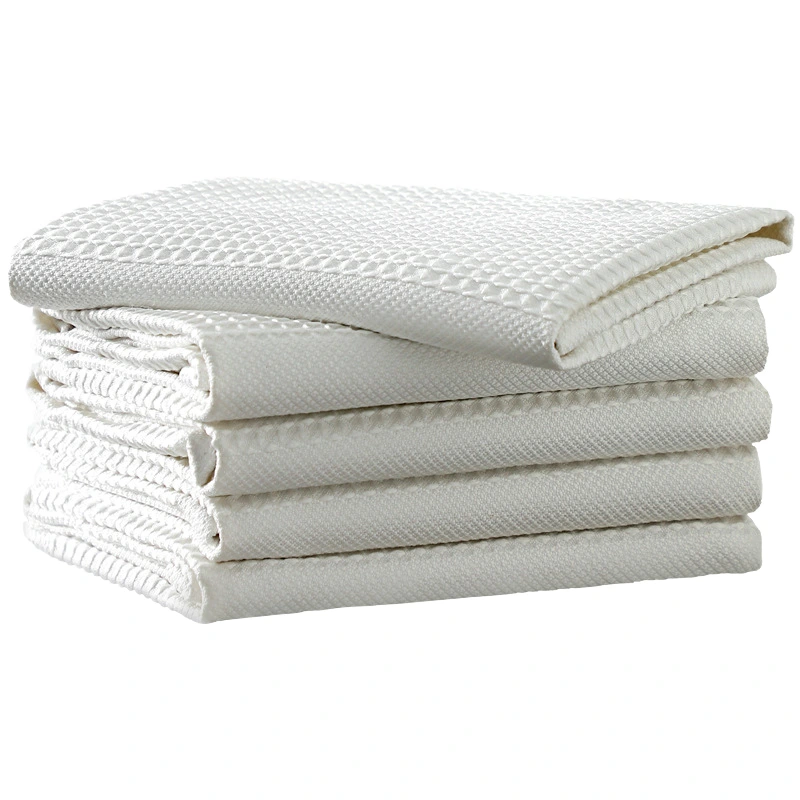 White Terry Microfiber Tea Towels - Multi-purpose Waffle Cleaning Cloths 1
