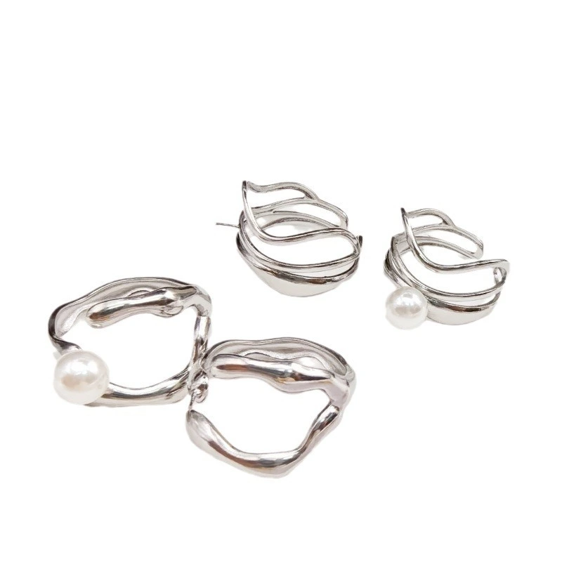 Diy Pearl Design 316l Stainless Steel Ring Opening Vacuum 18k Gold Ring Wave Shaped Empty Support 1