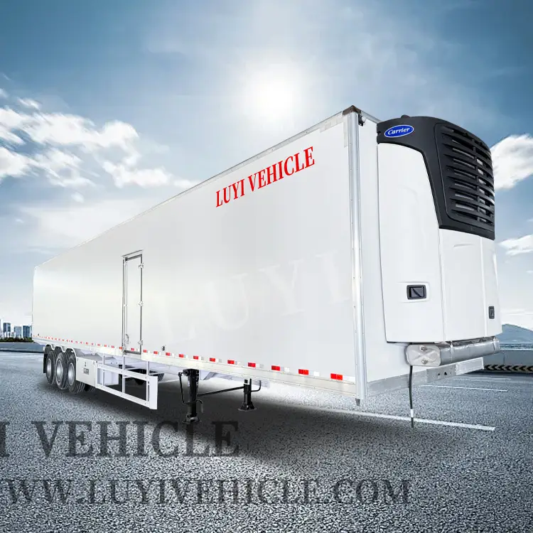 Luyi 14.5m 3 ejes Remolque refrigerado para transporte de alimentos congelados 1
