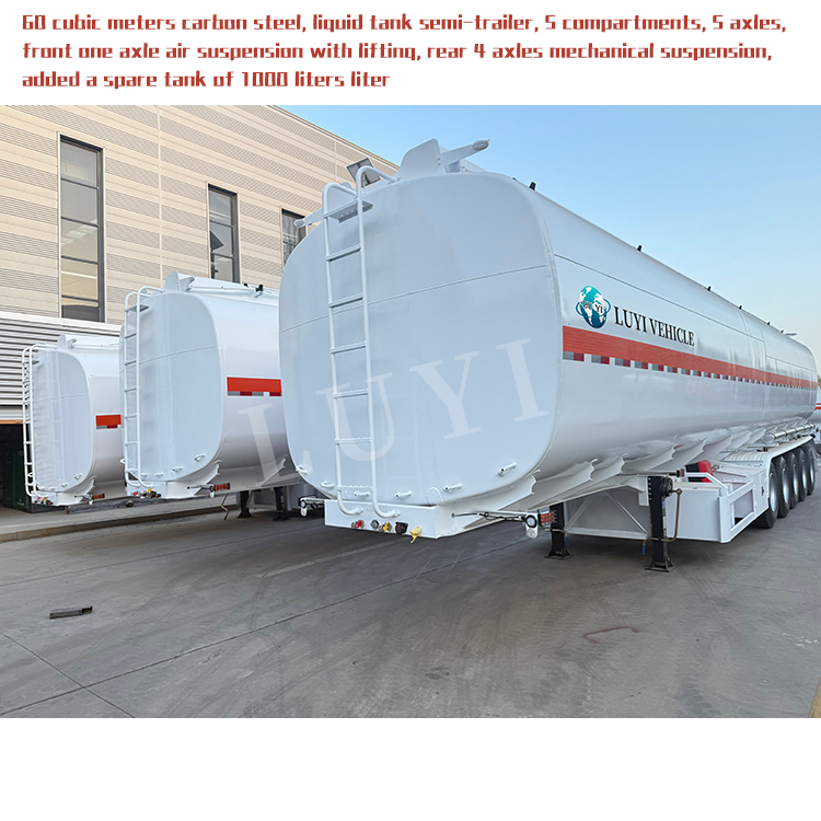 5-Axle 60cbm Carbon Steel Material Oil Tanker Truck 5