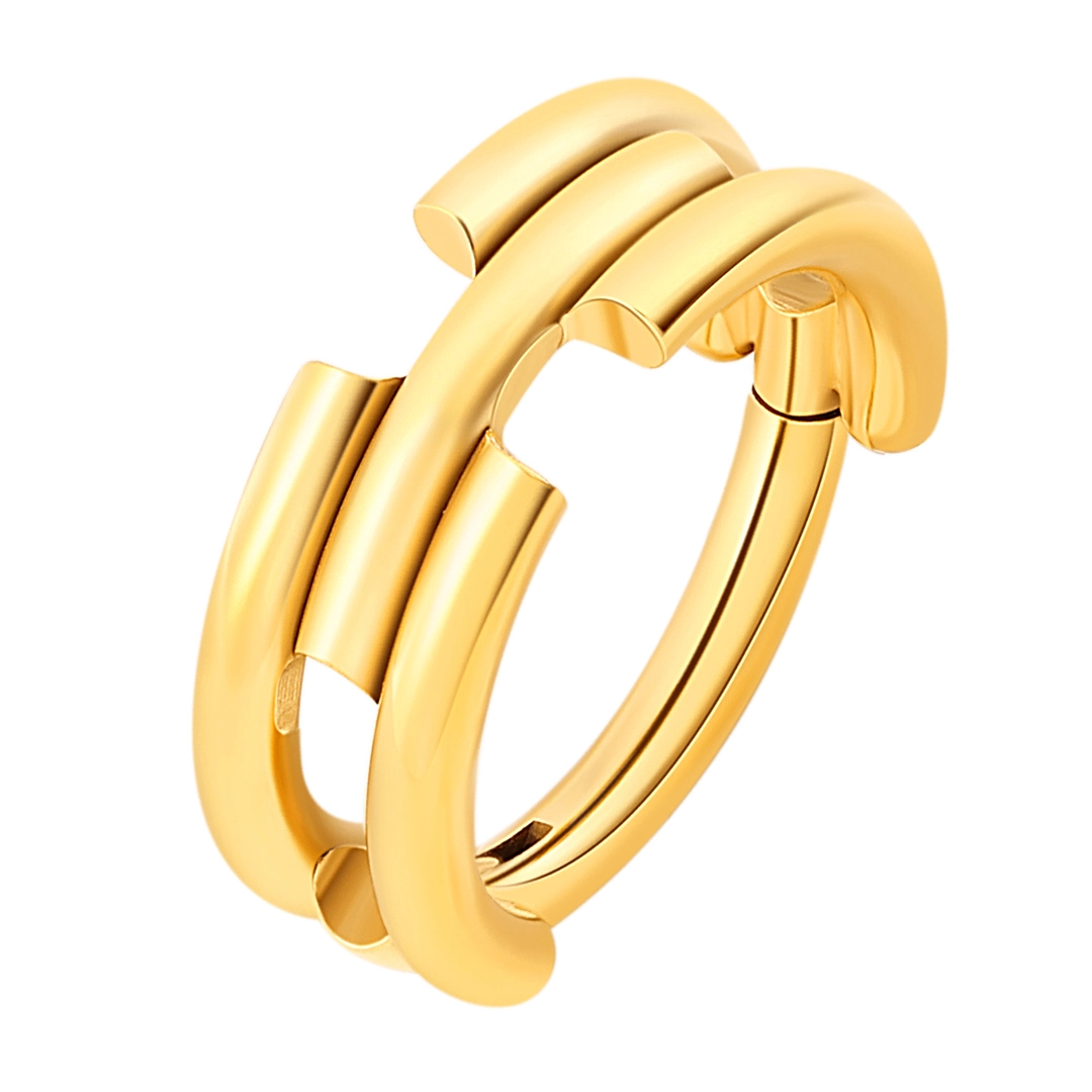 Eternal Metal G23 Titanium Nose Earring Ring Gold Plated For Weddings Parties Astm F136 Body Jewelry Engagement 1
