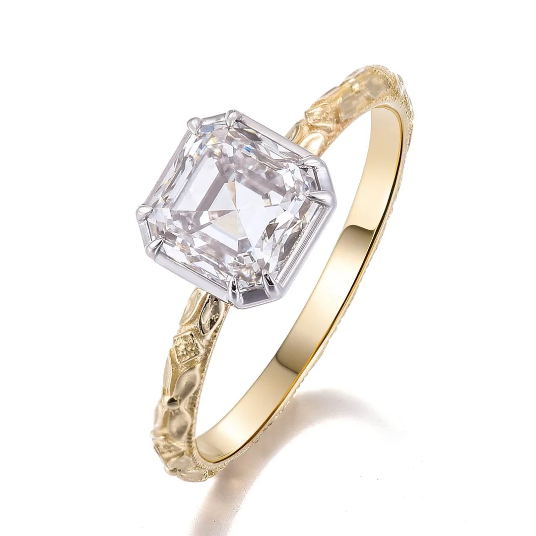 Customized Lab-grown Diamonds Gia Igi Certified Lab Diamond Engagement Ring In 2ct Asscher Cut 18k Yellow Gold Ring 1