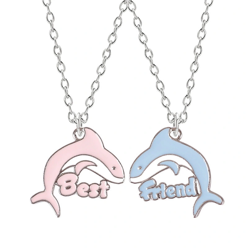 Manufacturer Wholesale Fashion Popular Little Dolphin Pendants Friendship Necklace Men And Women Universal Lovely Necklace 1