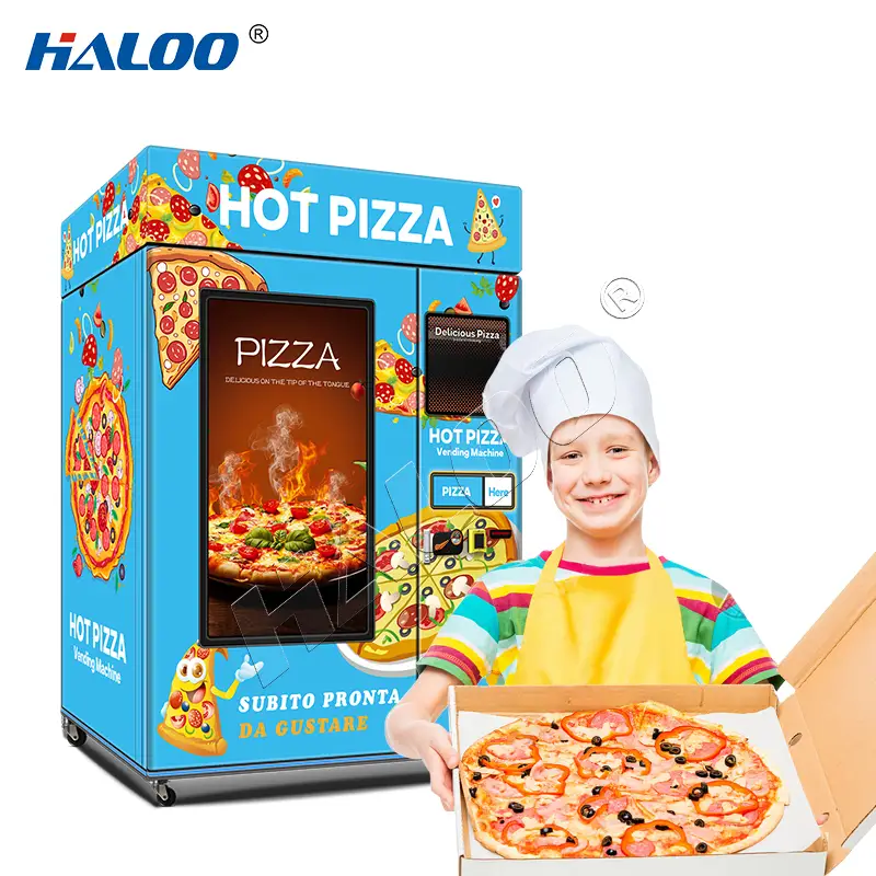 Haloo Vending Machine Supplier 7-12 Inch 80 Capacity Minus 18 Degree Fully Automatic Pizza Vending Machine 1