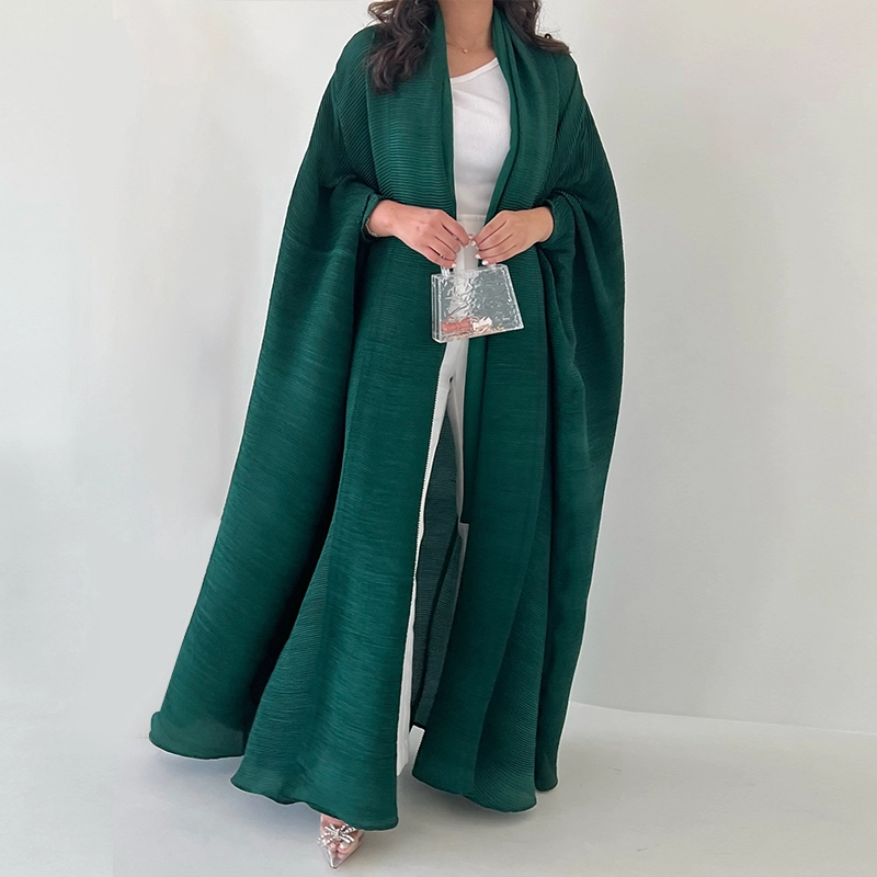 Falten Kleidung Miyake 2024 Damen Sommer Strickjacke Jacke Plissee Einfarbige Robe Fledermaus Winddichte Mäntel Kragen Manschetten Abaya Lieferant 1