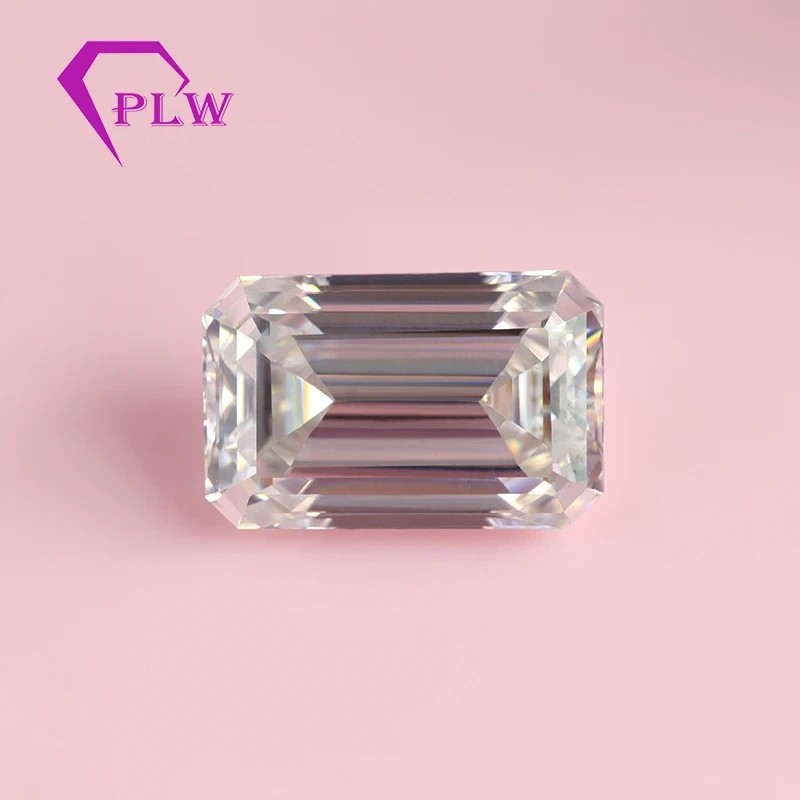 Certificated Excellent Emerald Step Cut White Def Colorless Loose Moissanite Diamond Wholesale 1