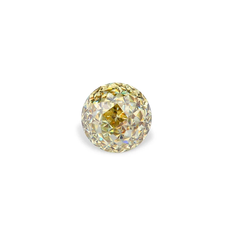 Provence Gold Engagement Ring Dark Yellow Custom Cut 9mm Round Moissanite Diamond With Sparkle 1