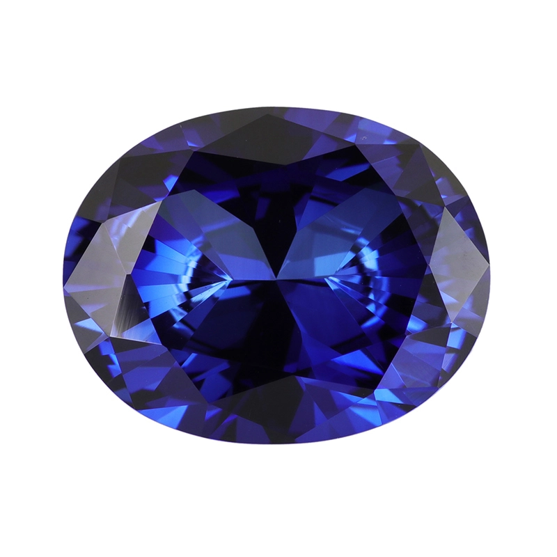 Diginified Oval Cut Lab Made Corundum 34# Blue Sapphire Gemstone For Fine Jewelry 1