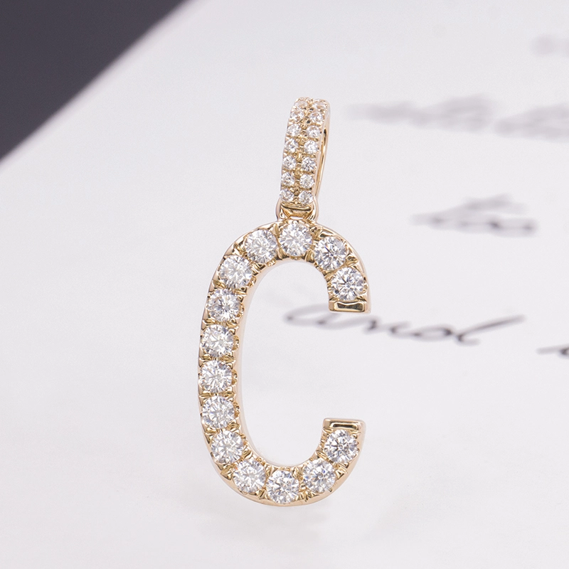 10k Gold Schmuck Diamant Gold anfängliche Halskette 1