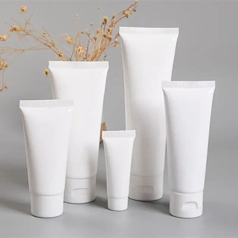 Custom Empty Plastic Cream Squeeze Cosmetic Packaging Tubes With Flip Cap For Skinc 1