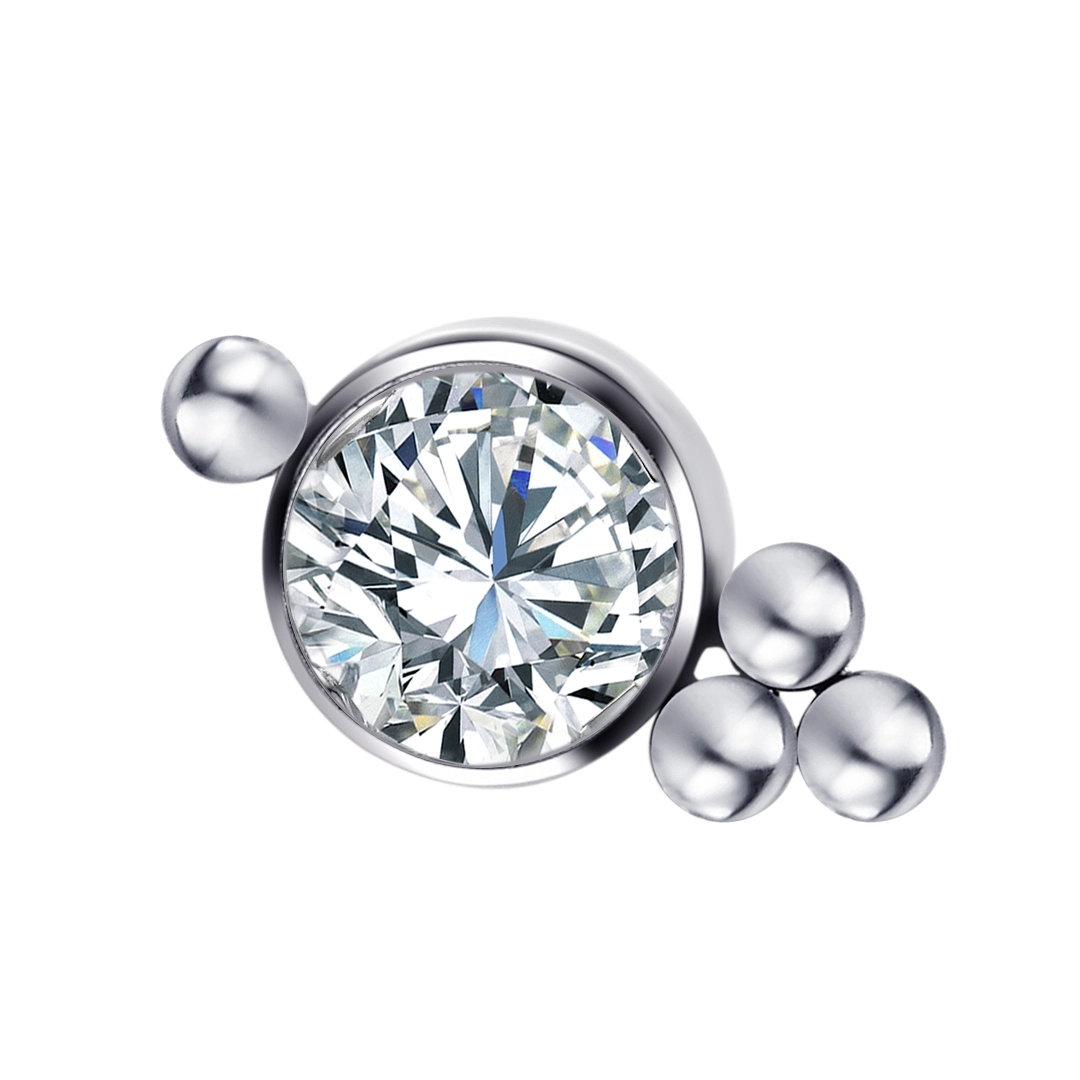 Eternal Metal G23 Titanium Body Piercing Cz Threaded Top With Balls Titanio Piercing Jewelry Earring Piercings 1