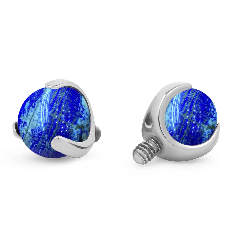 Eternal Metal Astm F136 Titanium Lapis Ball Dermal Anchor Top Piercing Jewelry 1
