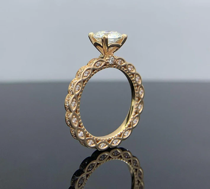 Personal Customized Women Igi Certified Diamond Lab Grown 1ct Cvd / Hpht Diamond Wedding 14k/18k Gold Engagement Ring Jewelry 1