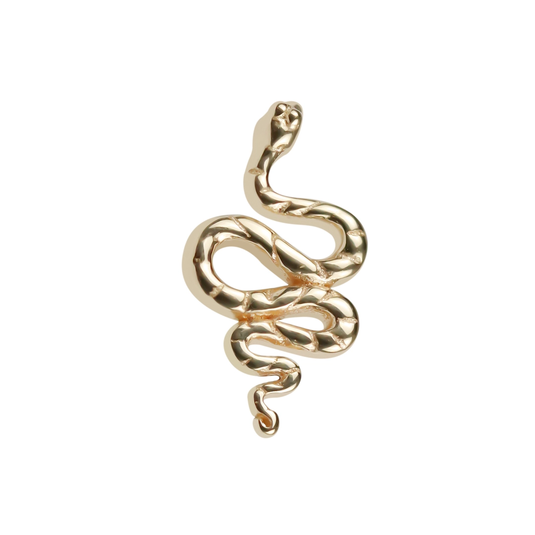 Eternal Metal 14kt Gold Threadless Snake Top Piercing Jewelry 1