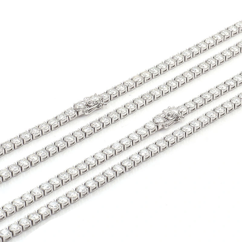 5.0 6.0mm Def Color Vvs S925 Sterling Silver Tennis Necklace 18 20 22 24 Moissanite Chain Necklace Bracelet For Women Men 1