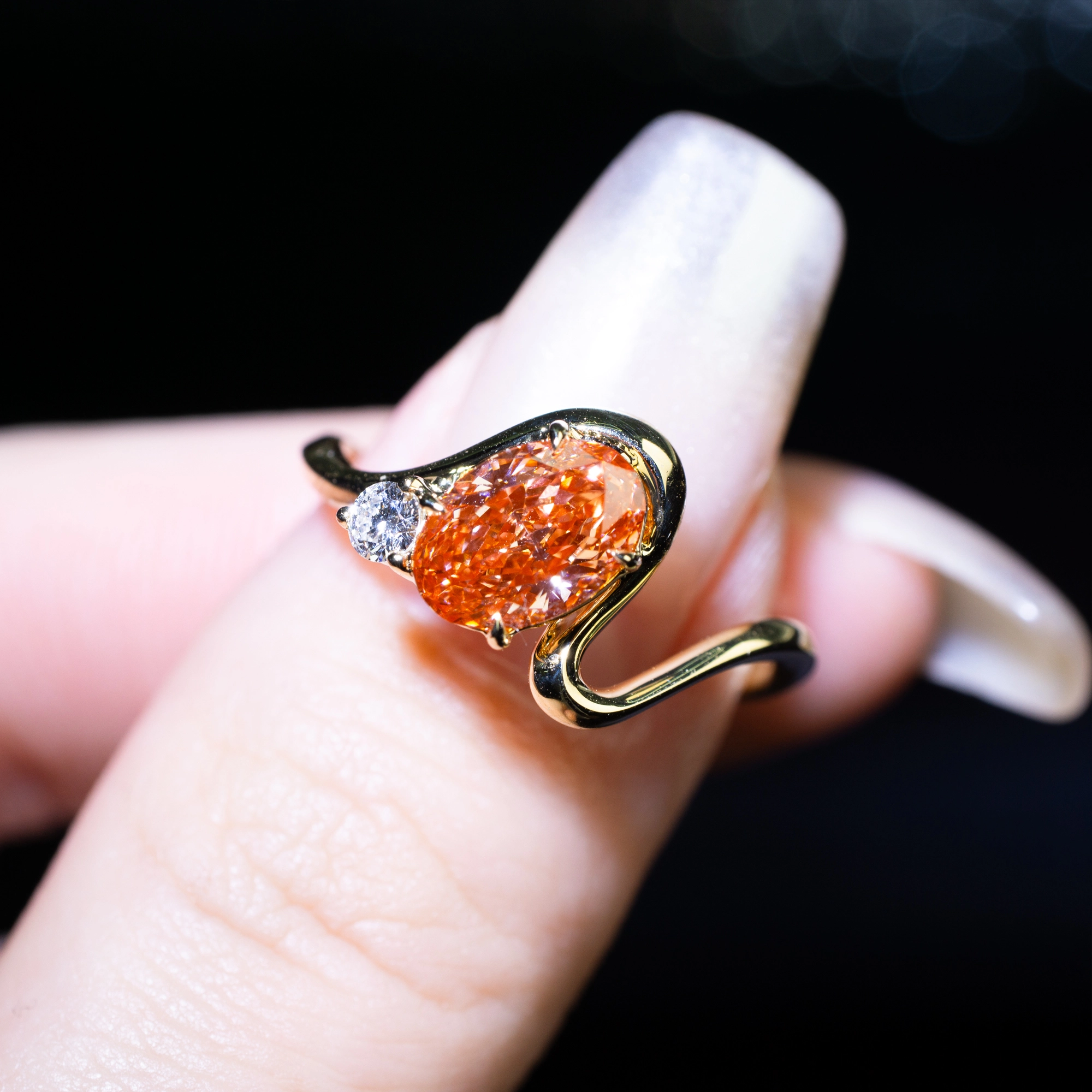 1.48ct Oval Fancy Lab Diamond Ring 18k Gold Igi Grc Certified For Weddings And Gifts Direct Source Factory 1