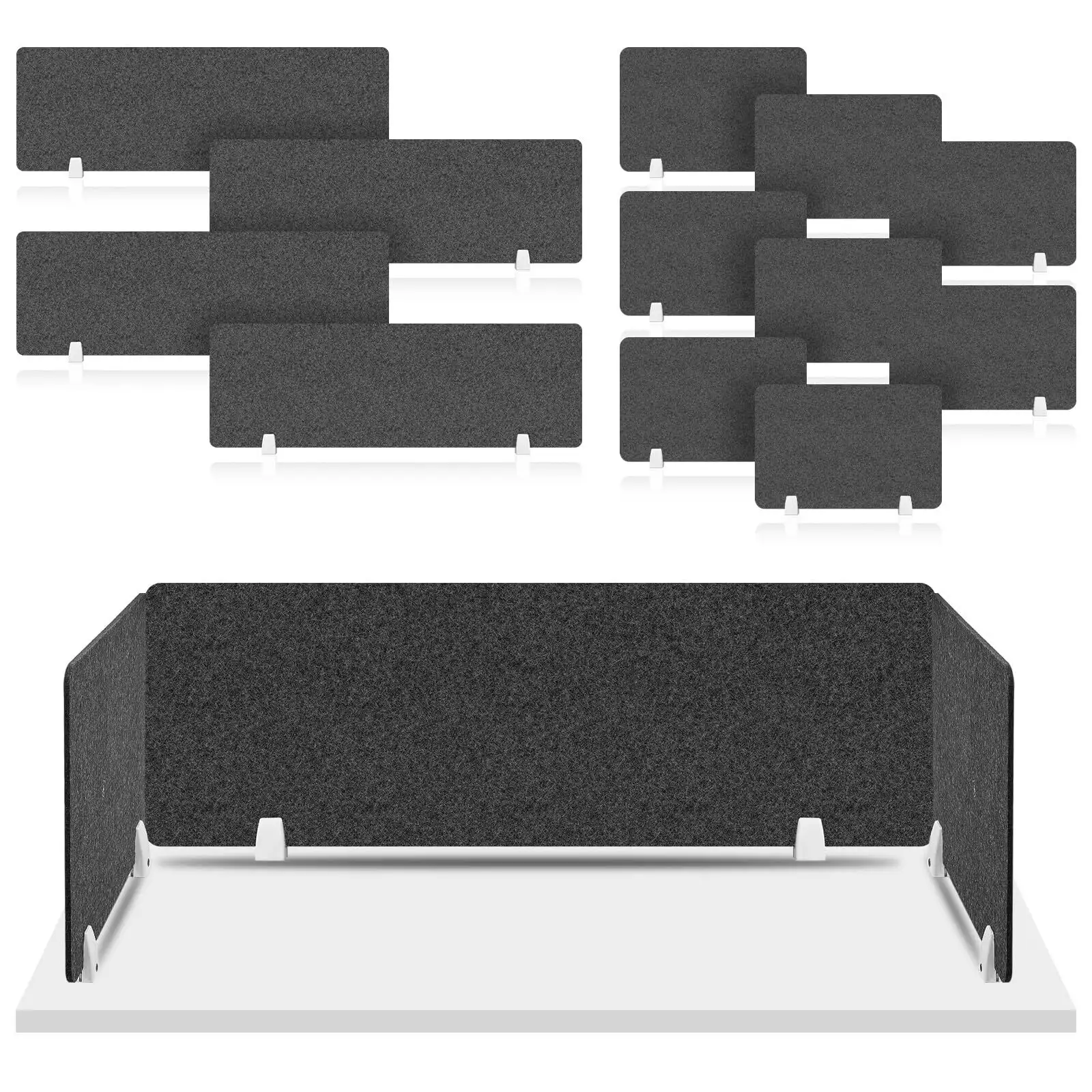 Divisorio per scrivania da ufficio, supporto divisorio acustico, ignifugo, ecologico, riduzione del rumore del 90%. 1