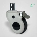 3'' 4 5 Hospital Medical Bed Solid Round Stem Swivel Total Brake Elastic Thermoplastic Rubber Caster Wheel1 1