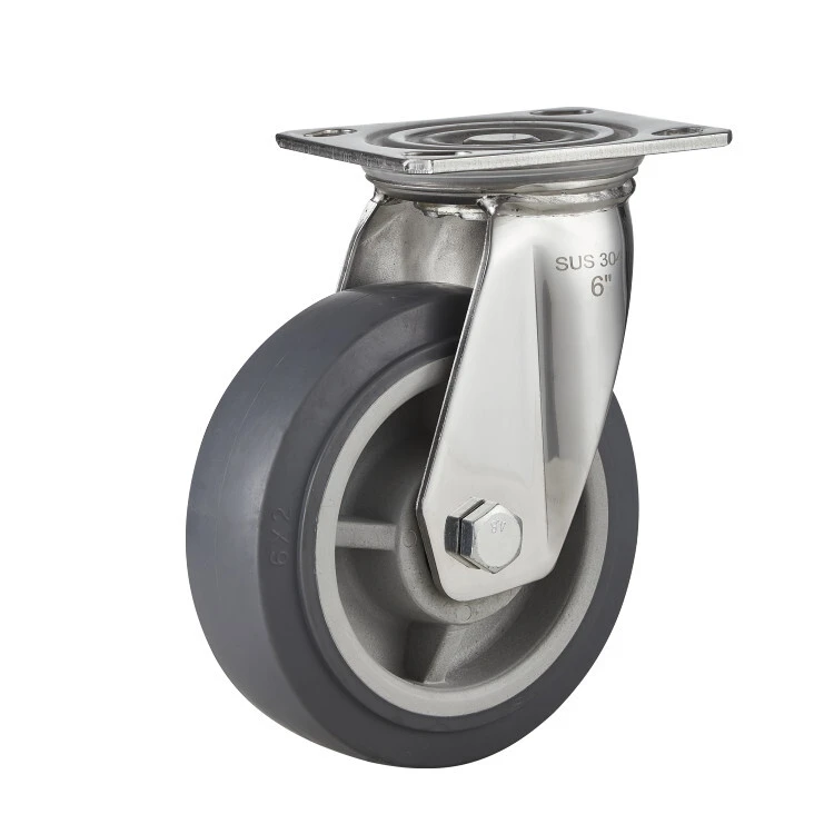 4/5/6/8 Inch 360 Degree No Noise Tpr Wheels Locking Industrial Casters Swivel Plate Caster Wheel With Brake 1