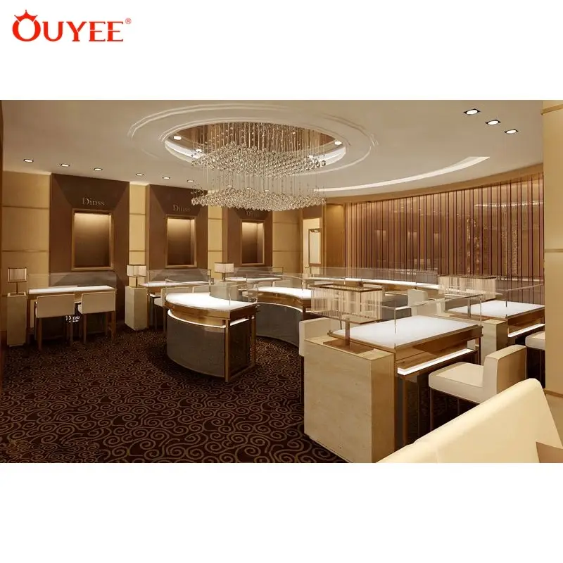 صور تصميم داخلي لمحلات المجوهرات الذهبية وعرض المجوهرات 1