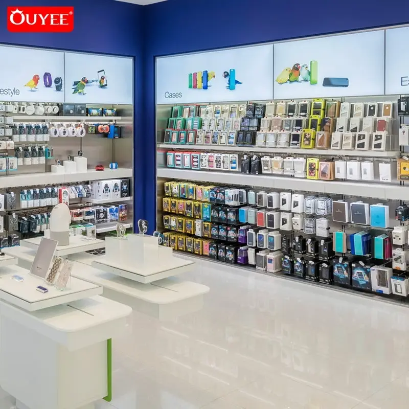 Comptoir de présentation d'accessoires pour téléphones portables destiné aux magasins d'électronique 1
