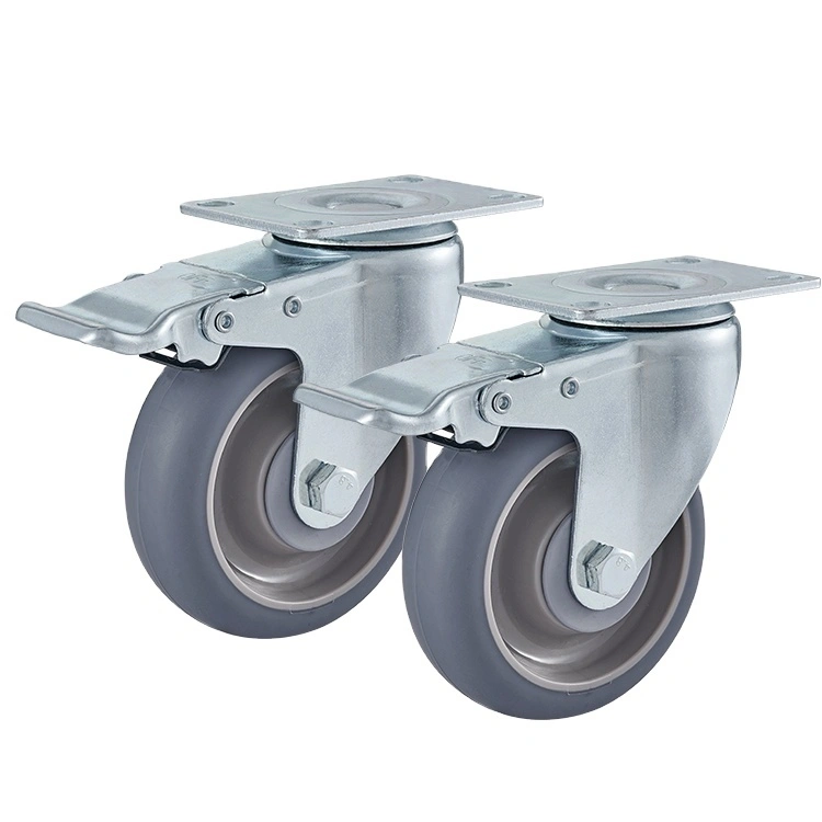 Medium Trolley Caster With Bearing Top Oem 3inch 4inch 5inch Swivel Gray Tpr Caster 1